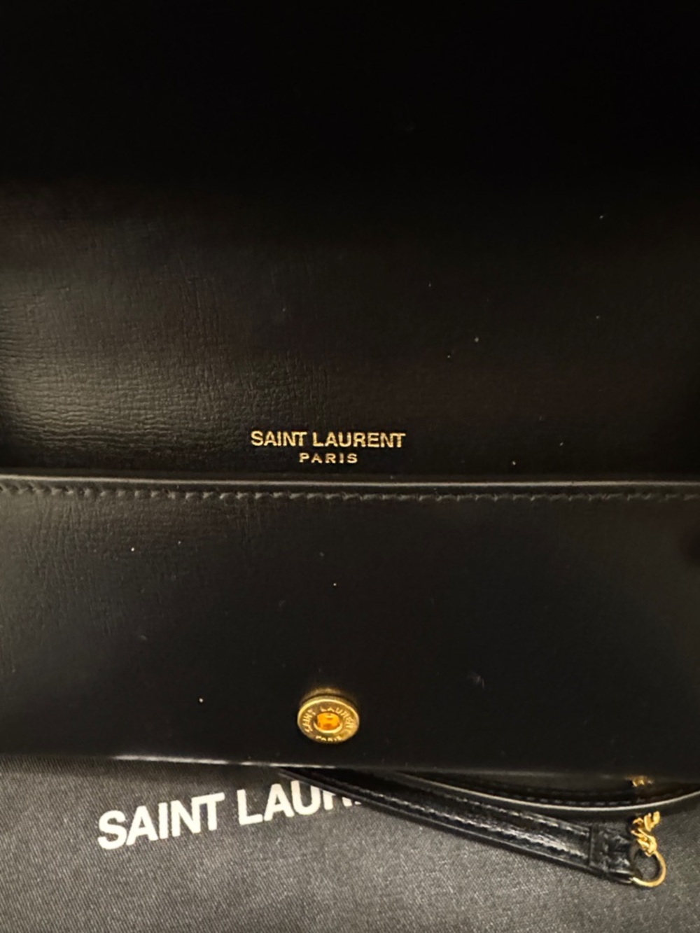 Saint Laurent Black Leather YSL Logo Crossbody with Gold Hardware - Picture 4 of 4